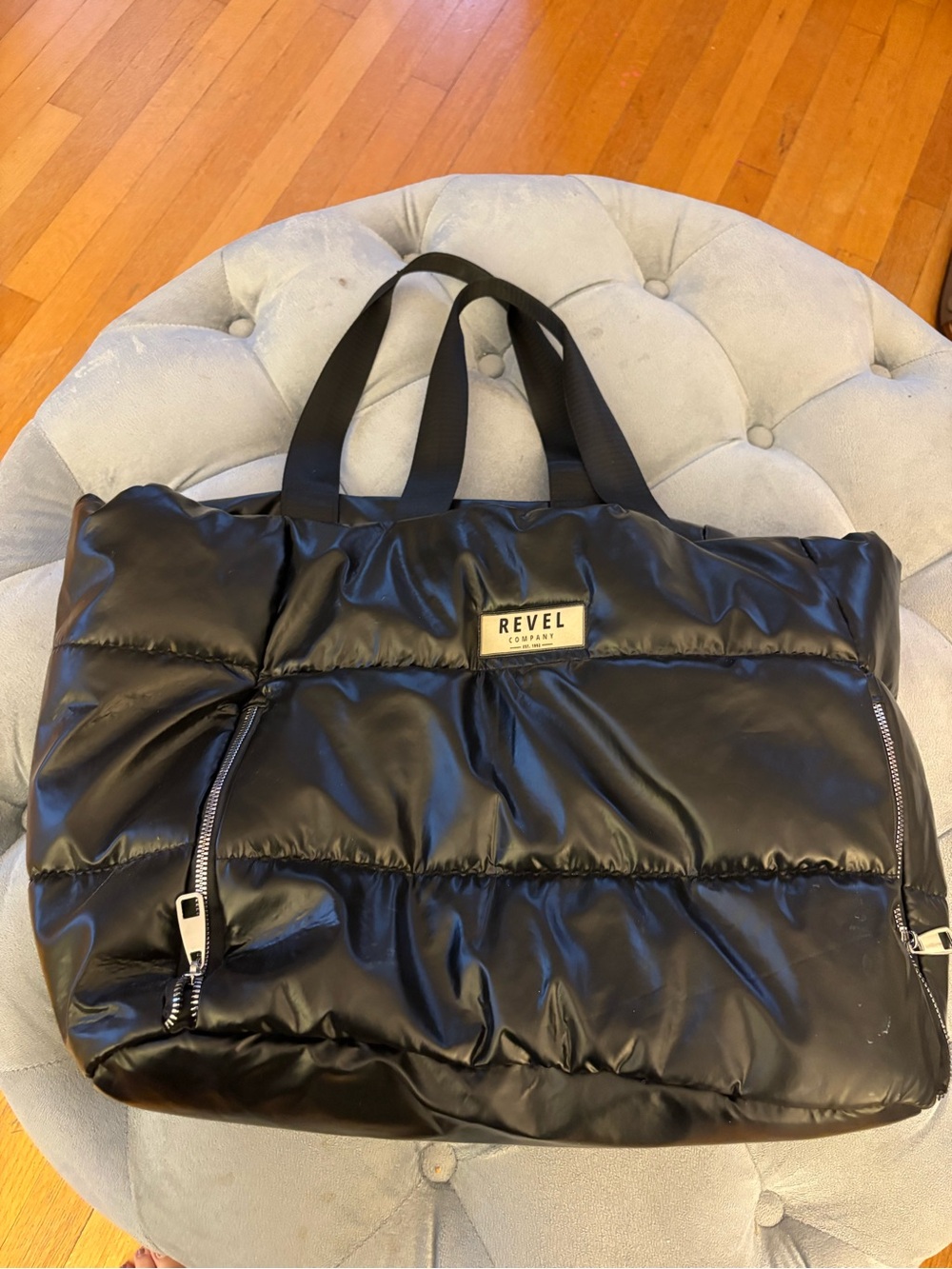 Revel Company Black Puffer Tote Weekender Bag – Large